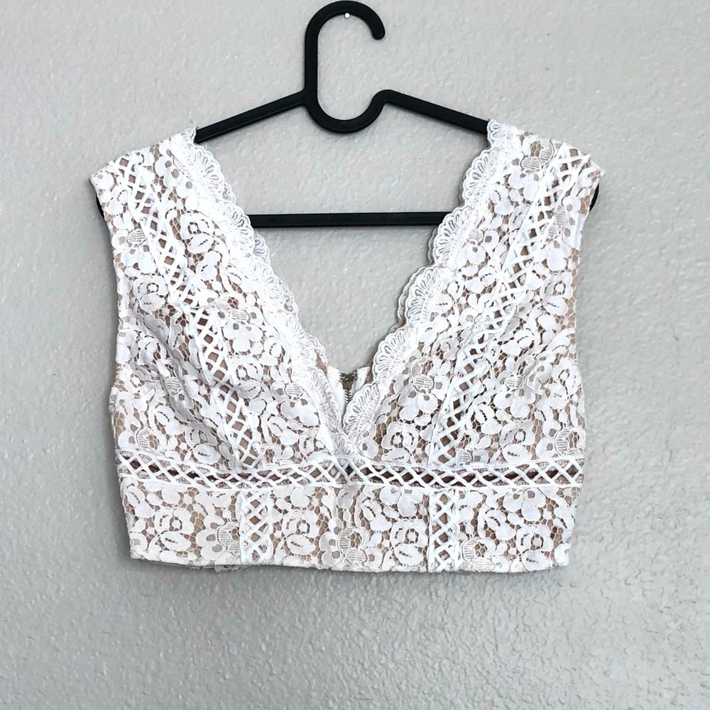 White Lace Women's Crop Top